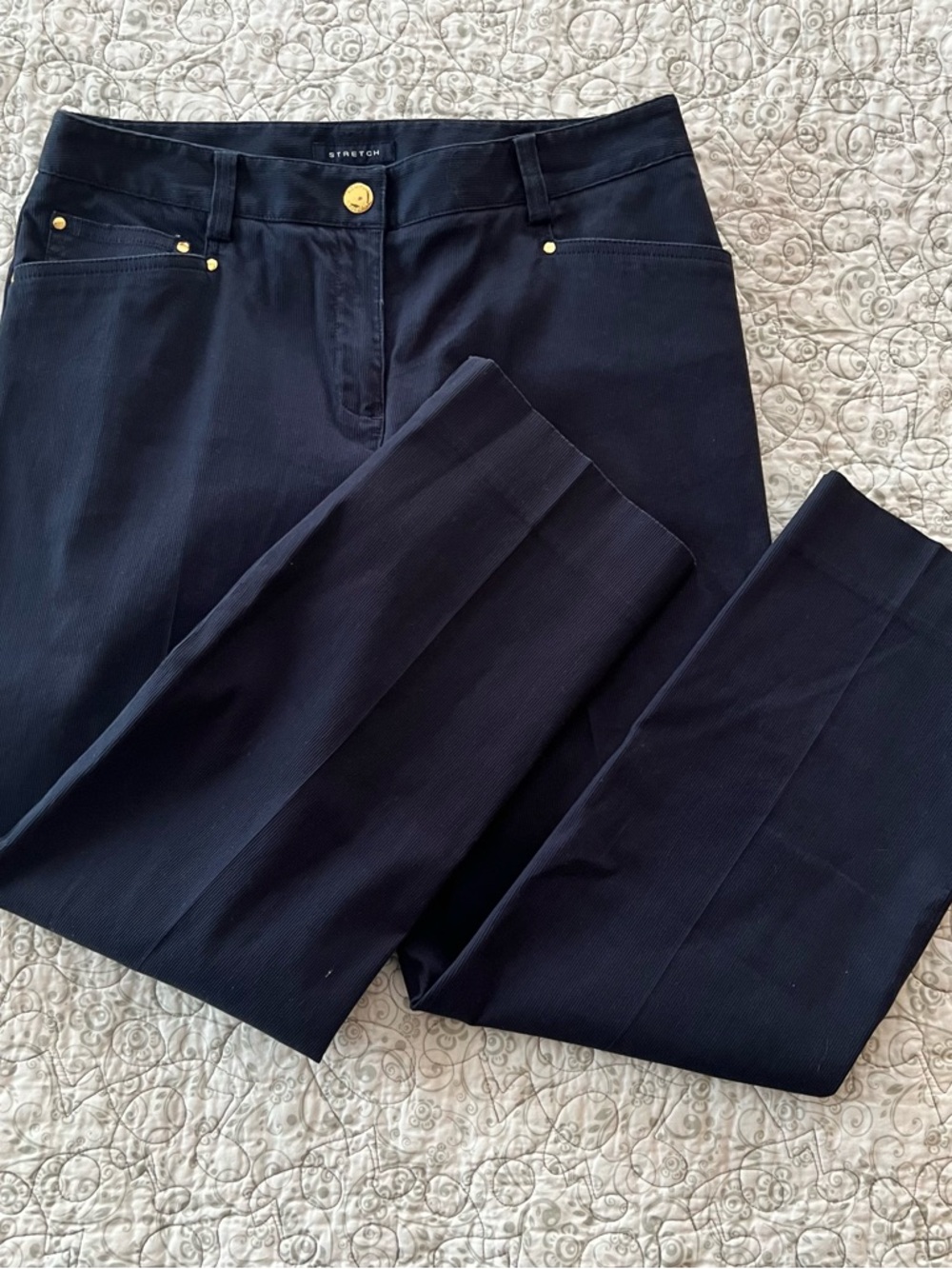 Jones New York Signature Petite Navy Cropped Pants Quiet Luxury Minimalist